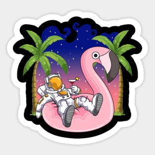 Astronaut Pool Space Gifts Men Kids Women Funny Flamingo Sticker